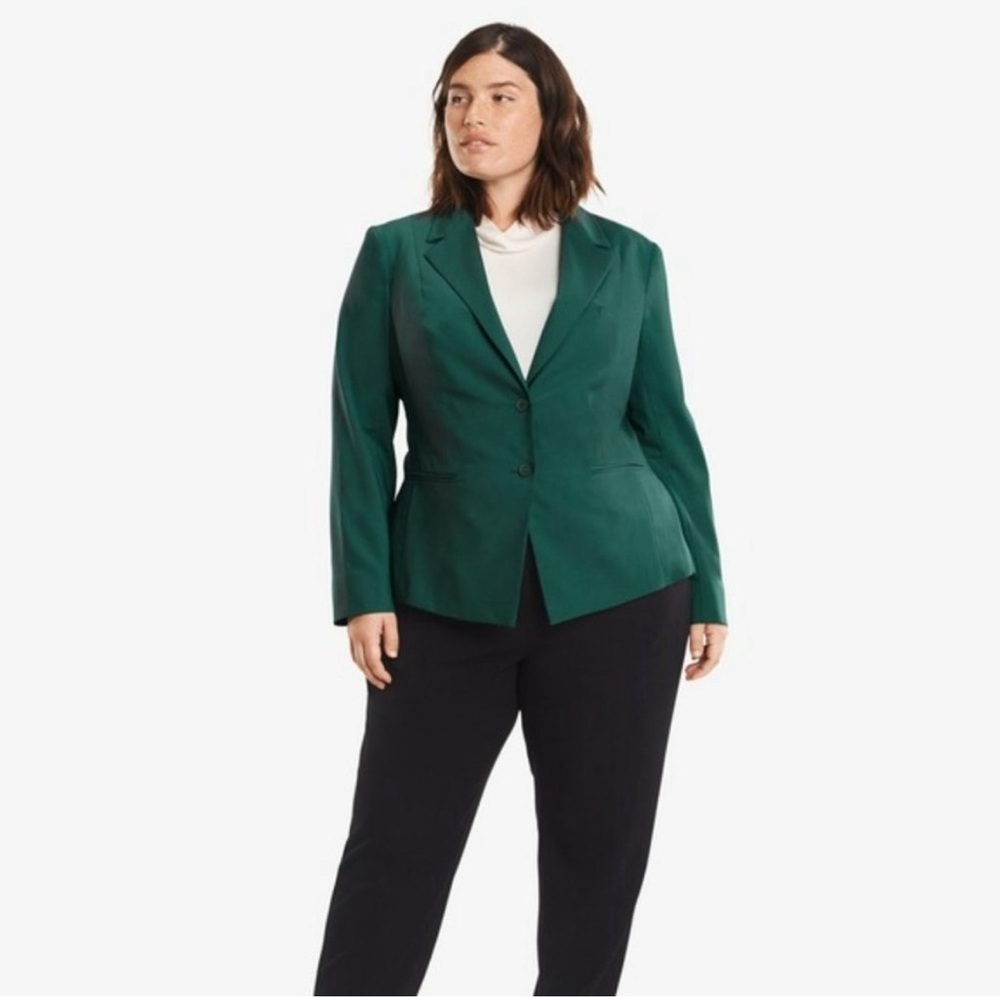 NWT M.M. LaFleur The Ross Blazer Viridian Green button up +1